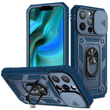 Load image into Gallery viewer, Armor Shockproof Phone Case For iPhone 13 12 11 Pro Max X XR XS Max 11 13 Pro Magnetic Ring Stand Holder Back Cover Slide Camera Cover &amp; Kickstand Built-in 360° Rotate Ring Stand Magnetic Cover Case
