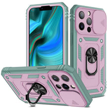 Load image into Gallery viewer, Armor Shockproof Phone Case For iPhone 13 12 11 Pro Max X XR XS Max 11 13 Pro Magnetic Ring Stand Holder Back Cover Slide Camera Cover &amp; Kickstand Built-in 360° Rotate Ring Stand Magnetic Cover Case
