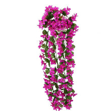 将图片加载到图库查看器，Artificial Flower Wisteria Basket Wall Hanging Flower Party Decoration Simulation For Valentine's Day Wedding Birthdays Hanging Basket Lifelike Garland for Home Wedding Garden/Yard String Floral Decoration

