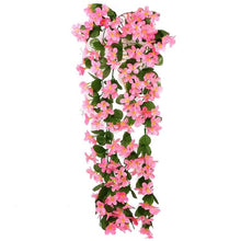 将图片加载到图库查看器，Artificial Flower Wisteria Basket Wall Hanging Flower Party Decoration Simulation For Valentine's Day Wedding Birthdays Hanging Basket Lifelike Garland for Home Wedding Garden/Yard String Floral Decoration
