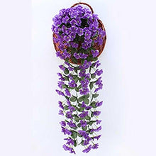 将图片加载到图库查看器，Artificial Flower Wisteria Basket Wall Hanging Flower Party Decoration Simulation For Valentine's Day Wedding Birthdays Hanging Basket Lifelike Garland for Home Wedding Garden/Yard String Floral Decoration
