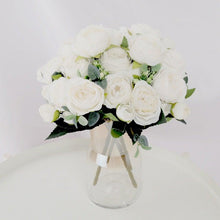 将图片加载到图库查看器，Artificial Flowers 1 Bouquet 9 heads Peony Tea Rose Autumn Silk Fake Flowers For Living Room Home Garden Wedding Decoration Artificial Silk Fake Flowers Rose Floral Decor Bouquet
