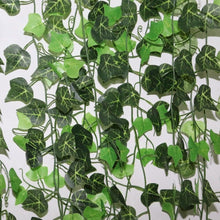 将图片加载到图库查看器，Artificial Ivy Leaf Garland Fake Leaves Hanging Vines  For Home Decor Creeper Green Ivy Artificial Ivy Garland Greenery Hanging Plant Vine for Wedding Wall Party Room Astethic Stuff Decor 100pcs Leaf 1 piece 2.4M

