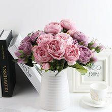 将图片加载到图库查看器，Artificial Roses Flowers Bundle Of Beautiful Silk Peony Bouquet For Home Wedding Party Scrapbook Decoration Accessories         Artificial Rose Flowers Bouquet Silk Flowers Rose for Home Bridal Wedding Party Festival Decor
