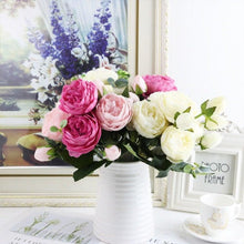 将图片加载到图库查看器，Artificial Roses Flowers Bundle Of Beautiful Silk Peony Bouquet For Home Wedding Party Scrapbook Decoration Accessories         Artificial Rose Flowers Bouquet Silk Flowers Rose for Home Bridal Wedding Party Festival Decor
