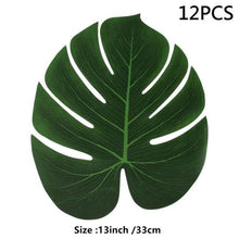 Load image into Gallery viewer, Artificial Tropical Palm Leaves For Hawaiian Luau Beach Birthday Jungle Party Wedding Home Table Decoration Accessories  Tropical Leaves with Stems Jungle Leaves Decorations for Hawaiian Luau Party Beach Baby Shower Wedding Birthday Decorations
