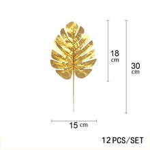 Load image into Gallery viewer, Artificial Tropical Palm Leaves For Hawaiian Luau Beach Birthday Jungle Party Wedding Home Table Decoration Accessories  Tropical Leaves with Stems Jungle Leaves Decorations for Hawaiian Luau Party Beach Baby Shower Wedding Birthday Decorations
