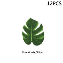 Load image into Gallery viewer, Artificial Tropical Palm Leaves For Hawaiian Luau Beach Birthday Jungle Party Wedding Home Table Decoration Accessories  Tropical Leaves with Stems Jungle Leaves Decorations for Hawaiian Luau Party Beach Baby Shower Wedding Birthday Decorations

