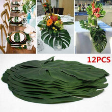 Load image into Gallery viewer, Artificial Tropical Palm Leaves For Hawaiian Luau Beach Birthday Jungle Party Wedding Home Table Decoration Accessories  Tropical Leaves with Stems Jungle Leaves Decorations for Hawaiian Luau Party Beach Baby Shower Wedding Birthday Decorations
