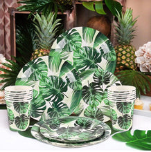 Load image into Gallery viewer, Artificial Tropical Palm Leaves For Hawaiian Luau Beach Birthday Jungle Party Wedding Home Table Decoration Accessories  Tropical Leaves with Stems Jungle Leaves Decorations for Hawaiian Luau Party Beach Baby Shower Wedding Birthday Decorations
