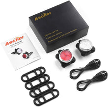 将图片加载到图库查看器，Ascher USB Rechargeable Bike Light Set
