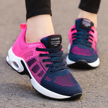 将图片加载到图库查看器，Athletic Sport Platform Sneakers Breathable Women Casual Fashion Height Increasing Shoes Air Cushion Soft Bottom Ultra Lightweight Running Workout Shoes Sports Design
