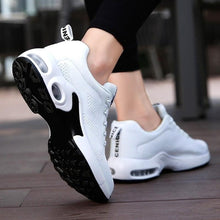 将图片加载到图库查看器，Athletic Sport Platform Sneakers Breathable Women Casual Fashion Height Increasing Shoes Air Cushion Soft Bottom Ultra Lightweight Running Workout Shoes Sports Design
