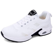 将图片加载到图库查看器，Athletic Sport Platform Sneakers Breathable Women Casual Fashion Height Increasing Shoes Air Cushion Soft Bottom Ultra Lightweight Running Workout Shoes Sports Design
