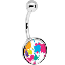 Load image into Gallery viewer, Pink Green Blue Color Splash Belly Ring
