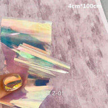 将图片加载到图库查看器，Aurora Nails Glass Foil Film Sticker Cellophane Paper Korean Nail Trend Design Ice Cube Manicure Accessories Heart Nail Art Stickers Glitter Decals Decoration Stickers Glitter Decals Love Nail Sequins Laser Heart Nail Supplies Sparkle Nail
