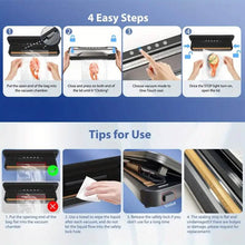 Load image into Gallery viewer, Automatic One-Touch Food Vacuum Sealer 5 Modes with 15 Sealer Bags and Built-in Cutter
