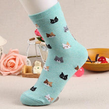 Load image into Gallery viewer, Autumn New Sock Animal Cartoon Cat Lovely Socks Combed Out Of Cotton Fashion Cute Short Socks Cat Print Stylish Color Cute Casual Socks For Men And Women

