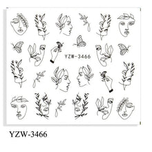Load image into Gallery viewer, Autumn Simple Green Pink Pattern Water Nail Decal Sticker Flower Leaf Tree Winter Slider For Nail Art Manicuring Decoration Decals for Nail Art Decoration Including Hearts Stars Letters Bowknot Leaves Flowers Plants Fruits Butterflies
