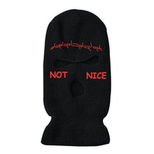 将图片加载到图库查看器，Autumn Winter Ski Mask 3-Hole Knit Hat Full Face Cover Balaclava Hats Funny Party Embroidery Beanies Caps Hole Knitted Full Face Cover Ski Neck Gaiter, Winter Balaclava Warm Knit Beanie for Outdoor Sports Outdoor Full Face Cover Thermal Ski Mask One Size
