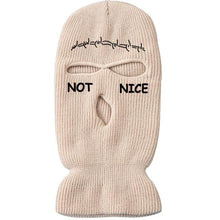 将图片加载到图库查看器，Autumn Winter Ski Mask 3-Hole Knit Hat Full Face Cover Balaclava Hats Funny Party Embroidery Beanies Caps Hole Knitted Full Face Cover Ski Neck Gaiter, Winter Balaclava Warm Knit Beanie for Outdoor Sports Outdoor Full Face Cover Thermal Ski Mask One Size
