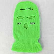 将图片加载到图库查看器，Autumn Winter Ski Mask 3-Hole Knit Hat Full Face Cover Balaclava Hats Funny Party Embroidery Beanies Caps Hole Knitted Full Face Cover Ski Neck Gaiter, Winter Balaclava Warm Knit Beanie for Outdoor Sports Outdoor Full Face Cover Thermal Ski Mask One Size
