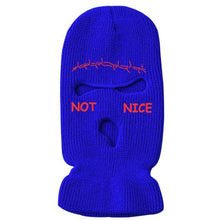 将图片加载到图库查看器，Autumn Winter Ski Mask 3-Hole Knit Hat Full Face Cover Balaclava Hats Funny Party Embroidery Beanies Caps Hole Knitted Full Face Cover Ski Neck Gaiter, Winter Balaclava Warm Knit Beanie for Outdoor Sports Outdoor Full Face Cover Thermal Ski Mask One Size
