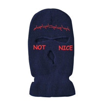 将图片加载到图库查看器，Autumn Winter Ski Mask 3-Hole Knit Hat Full Face Cover Balaclava Hats Funny Party Embroidery Beanies Caps Hole Knitted Full Face Cover Ski Neck Gaiter, Winter Balaclava Warm Knit Beanie for Outdoor Sports Outdoor Full Face Cover Thermal Ski Mask One Size
