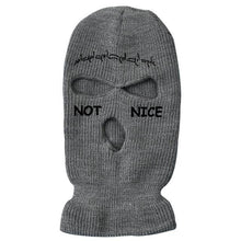 将图片加载到图库查看器，Autumn Winter Ski Mask 3-Hole Knit Hat Full Face Cover Balaclava Hats Funny Party Embroidery Beanies Caps Hole Knitted Full Face Cover Ski Neck Gaiter, Winter Balaclava Warm Knit Beanie for Outdoor Sports Outdoor Full Face Cover Thermal Ski Mask One Size
