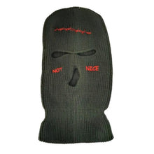 将图片加载到图库查看器，Autumn Winter Ski Mask 3-Hole Knit Hat Full Face Cover Balaclava Hats Funny Party Embroidery Beanies Caps Hole Knitted Full Face Cover Ski Neck Gaiter, Winter Balaclava Warm Knit Beanie for Outdoor Sports Outdoor Full Face Cover Thermal Ski Mask One Size
