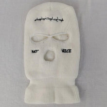 将图片加载到图库查看器，Autumn Winter Ski Mask 3-Hole Knit Hat Full Face Cover Balaclava Hats Funny Party Embroidery Beanies Caps Hole Knitted Full Face Cover Ski Neck Gaiter, Winter Balaclava Warm Knit Beanie for Outdoor Sports Outdoor Full Face Cover Thermal Ski Mask One Size
