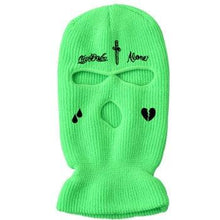 将图片加载到图库查看器，Autumn Winter Ski Mask 3-Hole Knit Hat Full Face Cover Balaclava Hats Funny Party Embroidery Beanies Caps Hole Knitted Full Face Cover Ski Neck Gaiter, Winter Balaclava Warm Knit Beanie for Outdoor Sports Outdoor Full Face Cover Thermal Ski Mask One Size
