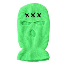 将图片加载到图库查看器，Autumn Winter Ski Mask 3-Hole Knit Hat Full Face Cover Balaclava Hats Funny Party Embroidery Beanies Caps Hole Knitted Full Face Cover Ski Neck Gaiter, Winter Balaclava Warm Knit Beanie for Outdoor Sports Outdoor Full Face Cover Thermal Ski Mask One Size
