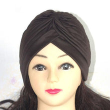 将图片加载到图库查看器，Autumn Winter Warm Headwear Soft Shine Silver Gold Lightweight Knot Twist Turban Headbands Cap Casual Streetwear Hats For Women
