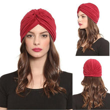 将图片加载到图库查看器，Autumn Winter Warm Headwear Soft Shine Silver Gold Lightweight Knot Twist Turban Headbands Cap Casual Streetwear Hats For Women
