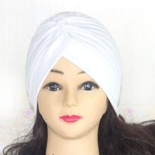 将图片加载到图库查看器，Autumn Winter Warm Headwear Soft Shine Silver Gold Lightweight Knot Twist Turban Headbands Cap Casual Streetwear Hats For Women
