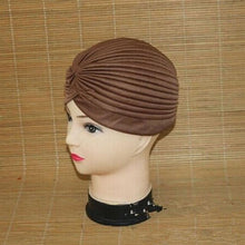 将图片加载到图库查看器，Autumn Winter Warm Headwear Soft Shine Silver Gold Lightweight Knot Twist Turban Headbands Cap Casual Streetwear Hats For Women
