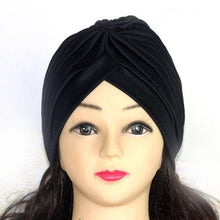 将图片加载到图库查看器，Autumn Winter Warm Headwear Soft Shine Silver Gold Lightweight Knot Twist Turban Headbands Cap Casual Streetwear Hats For Women
