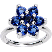 Load image into Gallery viewer, 16G 5/16 Blue CZ Gem Hinged Segment Ring

