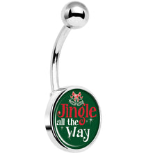 Load image into Gallery viewer, Green Jingle All the Way Belly Ring
