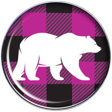 Load image into Gallery viewer, 16G 1/4 Pink Black Plaid Polar Bear Tragus Cartilage Earring
