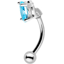 Load image into Gallery viewer, 5/16 Blue CZ Gem Big Bling Curved Eyebrow Ring
