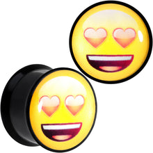 Load image into Gallery viewer, 5/8 Licensed Heart Eyes emoji Acrylic Double Flare Plug Set
