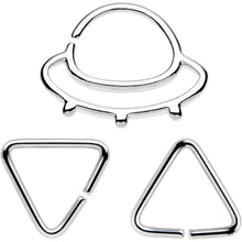 Load image into Gallery viewer, 16G 5/16 Outer Space UFO Septum Ring Pack Set of 3
