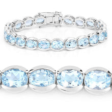 Load image into Gallery viewer, 44.00 Carat Genuine Blue Topaz .925 Sterling Silver Bracelet
