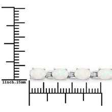 Load image into Gallery viewer, 3.50 Carat Genuine Created Opal .925 Sterling Silver Bracelet

