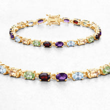 Load image into Gallery viewer, 8.96 Carat Genuine Multi Stones .925 Sterling Silver Bracelet

