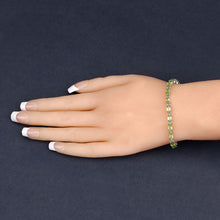 Load image into Gallery viewer, 8.61 Carat Genuine Peridot .925 Sterling Silver Bracelet
