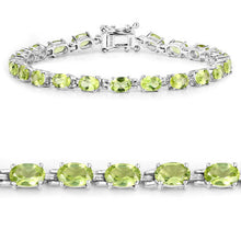 Load image into Gallery viewer, 8.61 Carat Genuine Peridot .925 Sterling Silver Bracelet
