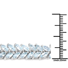 Load image into Gallery viewer, 10.12 Carat Genuine Aquamarine .925 Sterling Silver Bracelet
